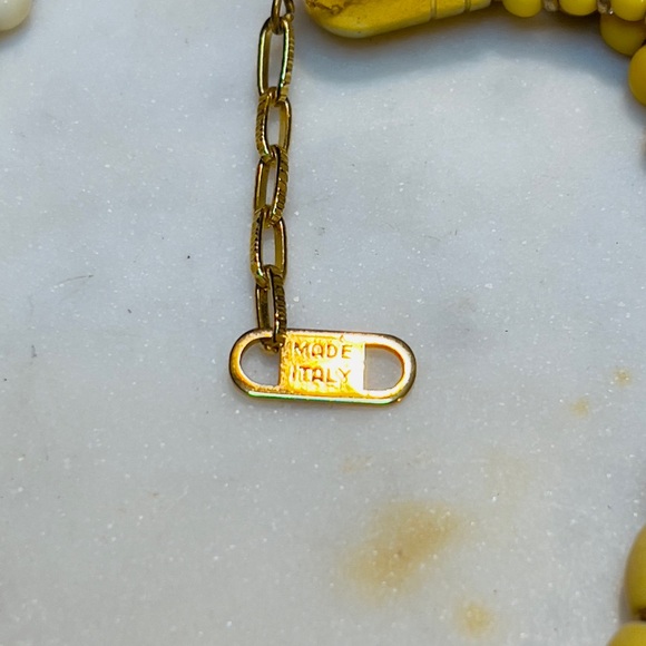 Rare!  1940s Canary Yellow/Gold Multi-Strand Beaded Collar Necklace - 15” - Picture 3 of 5